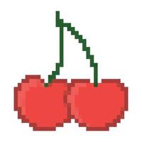 pixelated cherry design vector