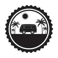 beach badge illustration vector