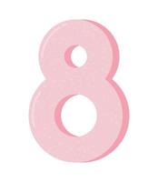 pink number eight vector