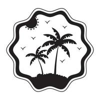 negro playa Insignia vector