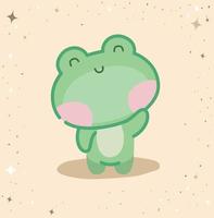 kawaii frog card vector