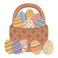 eggs basket illustration vector