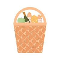 big picnic basket vector