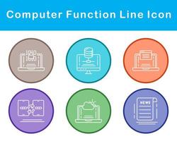 computadora función vector icono conjunto