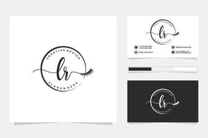 Initial LR Feminine logo collections and business card templat Premium Vector