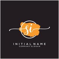 Initial SI feminine logo collections template. handwriting logo of initial signature, wedding, fashion, jewerly, boutique, floral and botanical with creative template for any company or business. vector