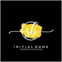 Initial SB feminine logo collections template. handwriting logo of initial signature, wedding, fashion, jewerly, boutique, floral and botanical with creative template for any company or business. vector