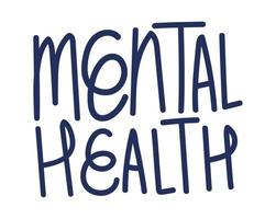 lettering of mental health vector