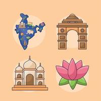 four indian items vector
