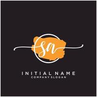 Initial SA feminine logo collections template. handwriting logo of initial signature, wedding, fashion, jewerly, boutique, floral and botanical with creative template for any company or business. vector