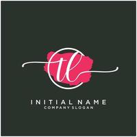 Initial TL feminine logo collections template. handwriting logo of initial signature, wedding, fashion, jewerly, boutique, floral and botanical with creative template for any company or business. vector