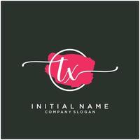 Initial TX  feminine logo collections template. handwriting logo of initial signature, wedding, fashion, jewerly, boutique, floral and botanical with creative template for any company or business. vector