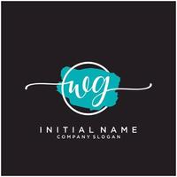 Initial WG feminine logo collections template. handwriting logo of initial signature, wedding, fashion, jewerly, boutique, floral and botanical with creative template for any company or business. vector