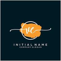 Initial VE feminine logo collections template. handwriting logo of initial signature, wedding, fashion, jewerly, boutique, floral and botanical with creative template for any company or business. vector