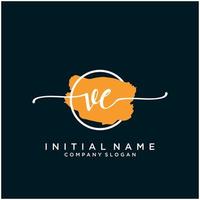 Initial VE feminine logo collections template. handwriting logo of initial signature, wedding, fashion, jewerly, boutique, floral and botanical with creative template for any company or business. vector