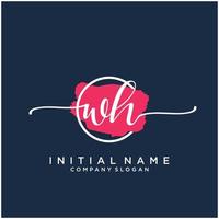 Initial WH feminine logo collections template. handwriting logo of initial signature, wedding, fashion, jewerly, boutique, floral and botanical with creative template for any company or business. vector