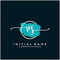 Initial VS feminine logo collections template. handwriting logo of initial signature, wedding, fashion, jewerly, boutique, floral and botanical with creative template for any company or business. vector