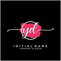 inicial yarda femenino logo colecciones modelo. escritura logo de inicial firma, boda, moda, joyería, boutique, floral y botánico con creativo modelo para ninguna empresa o negocio. vector