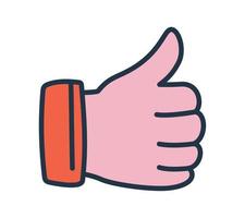 hand with thumb up vector