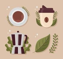 coffee icons set vector