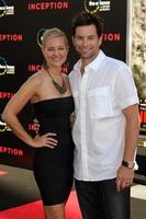 LOS ANGELES  JUL 13  Sharon Case  Michael Muhney arrive at the Inception Premiere at Graumans Chinese Theater on July13 2010 in Los Angeles CA photo