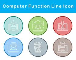 computadora función vector icono conjunto