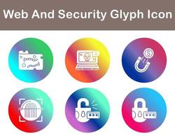 web y seguridad vector icono conjunto