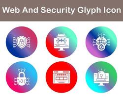 web y seguridad vector icono conjunto