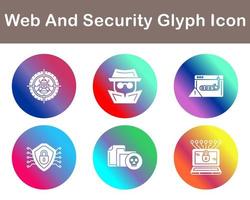 web y seguridad vector icono conjunto