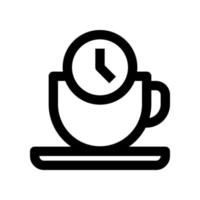 icono de tiempo de café para su sitio web, móvil, presentación y diseño de logotipo. vector