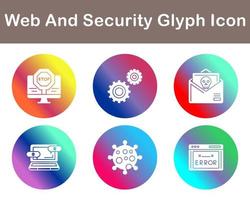 web y seguridad vector icono conjunto