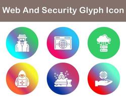 web y seguridad vector icono conjunto