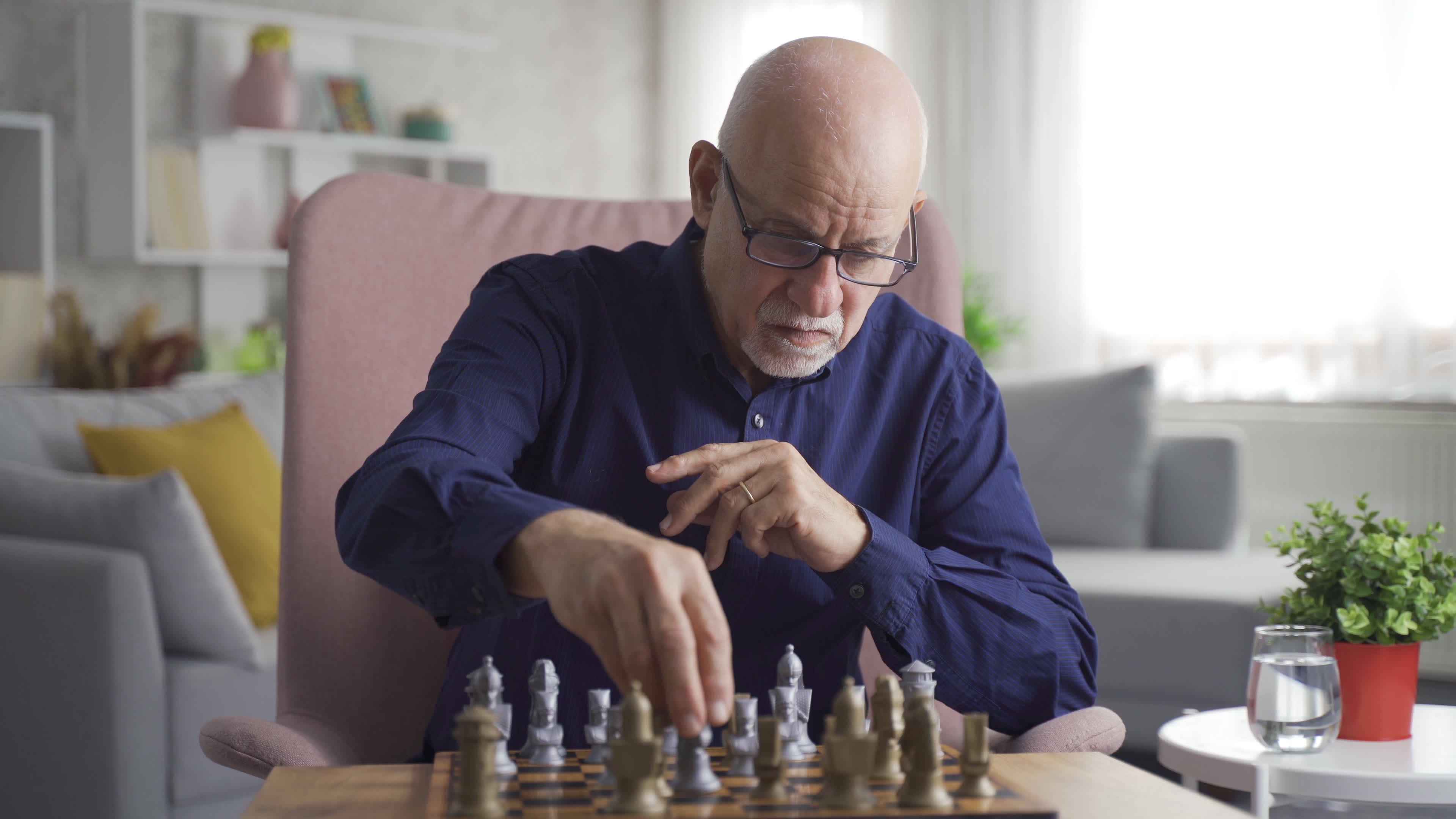 Man Plays Chess Against Himself Stock Photo 153490118