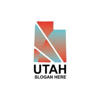 Utah map modern geometric design vector