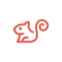 Squirrel animal line simple logo design vector