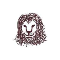 Lion head face artwork style illustration design vector