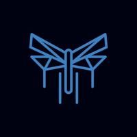 Dragonfly wings line simplicity modern logo vector