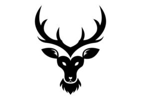 Deer Head Icon Black And White Vector Illustration