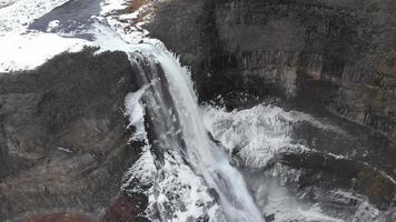 Haifoss waterfall in southern Iceland video