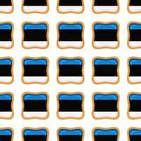 Pattern cookie with flag country Estonia in tasty biscuit vector