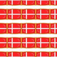 Pattern cookie with flag country Denmark in tasty biscuit vector