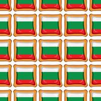 Pattern cookie with flag country Bulgaria in tasty biscuit vector