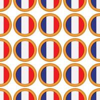 Pattern cookie with flag country France in tasty biscuit vector