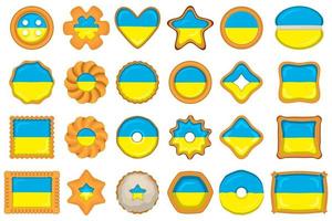Homemade cookie with flag country Ukraine in tasty biscuit vector