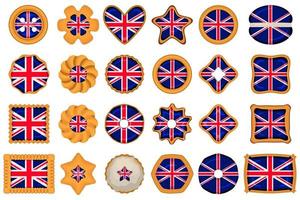 Cookie with flag country Great Britain in tasty biscuit vector