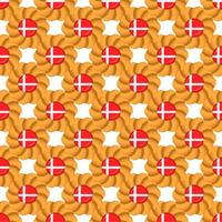 Pattern cookie with flag country Denmark in tasty biscuit vector