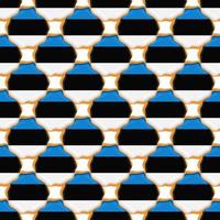 Pattern cookie with flag country Estonia in tasty biscuit vector