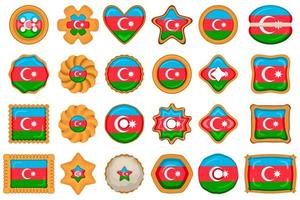 Homemade cookie with flag country Azerbaijan in tasty biscuit vector