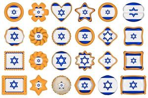 Homemade cookie with flag country Israel in tasty biscuit vector