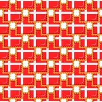 Pattern cookie with flag country Denmark in tasty biscuit vector